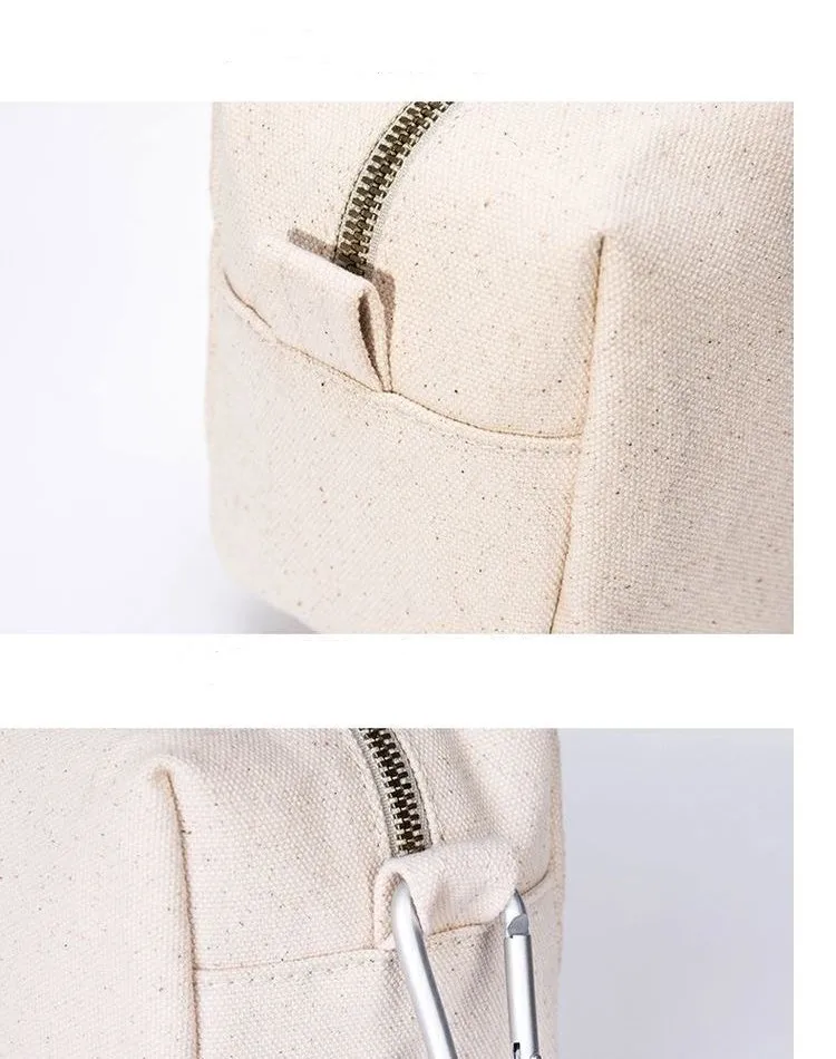 Organic Cotton  Cosmetic Bag  Blank DIY Craft Bag Canvas Pencil Case Blank Makeup Bags- Canvas Pencil Pouch