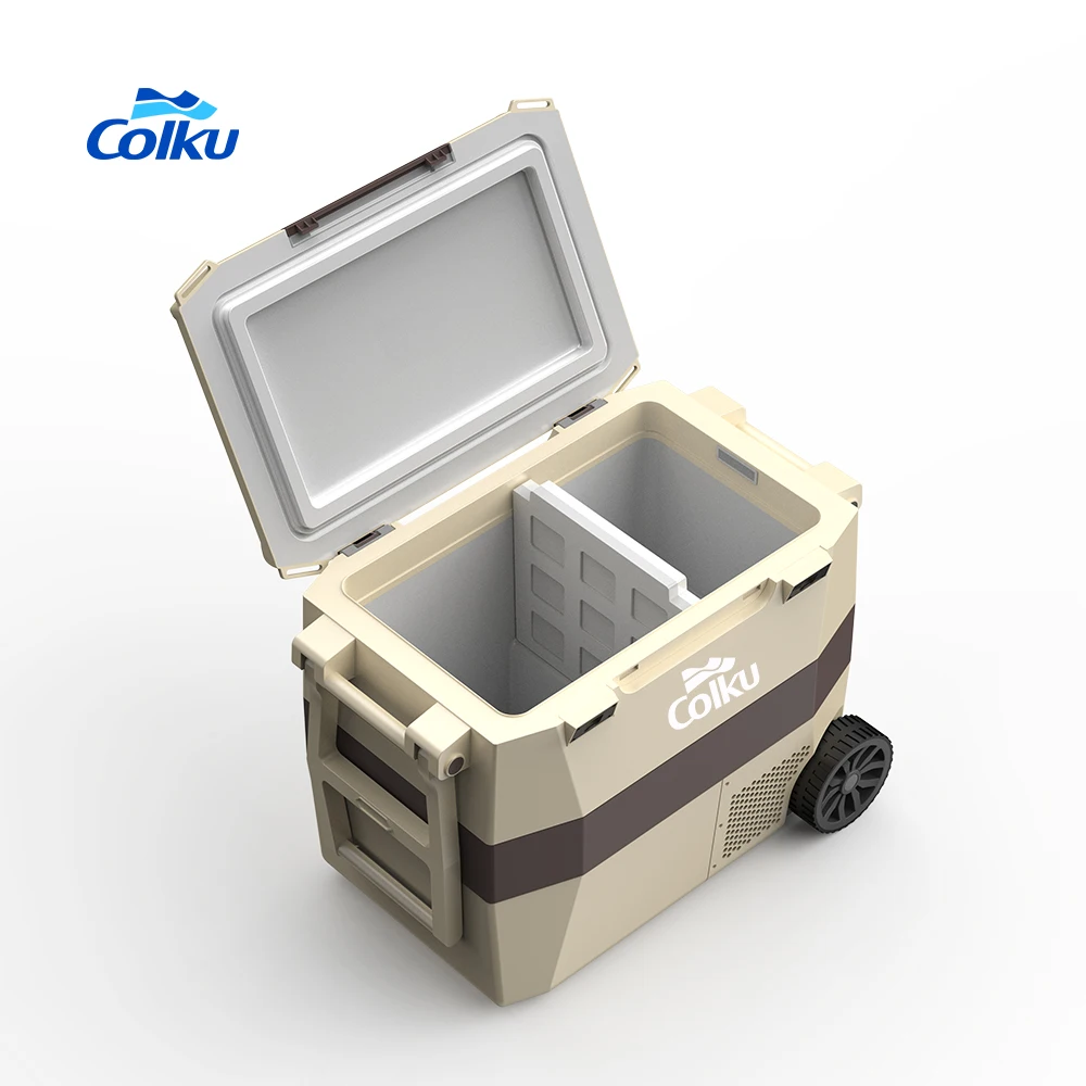 Двухзонный компрессор Colku GC60 59L 12 В 24 постоянного тока охлаждающий колесный чемодан холодильник для кемпинга