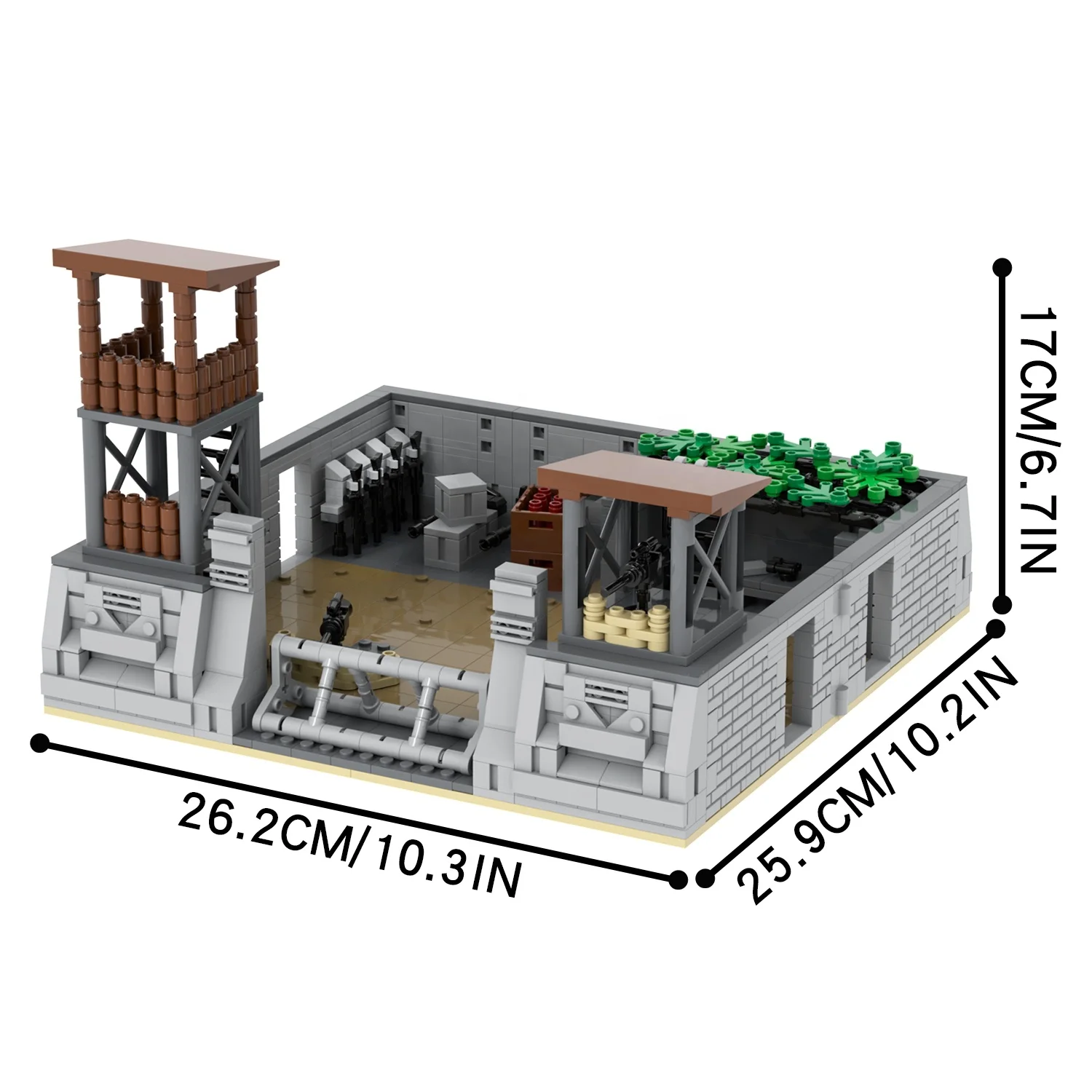 1117 Pcs MOC5070 Military Bases Bricks WW2 War Assemble Parts Model Puzzle Educational Building Blocks Gift Toys For Children