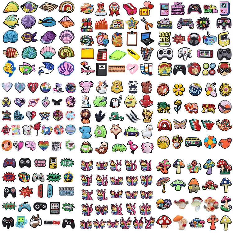 croc charms decoration accessories PVC shoes flower shoe croc charms for clog bracelets