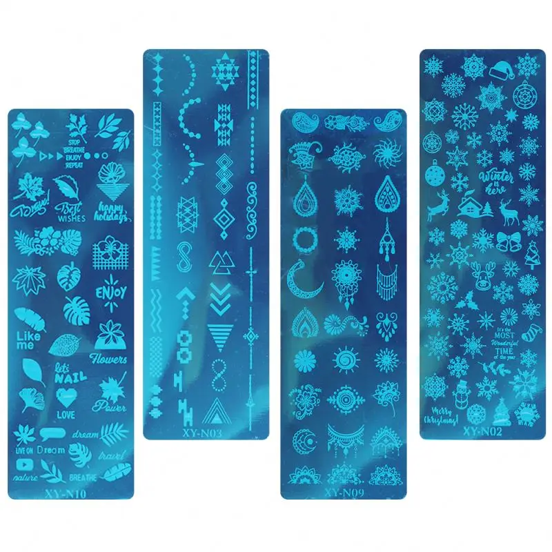 mix style 12*6cm Stainless Steel Nail Art Design Stamping Template Nail Polish Pattern Seal Mold Nail Art Gel Design Plate