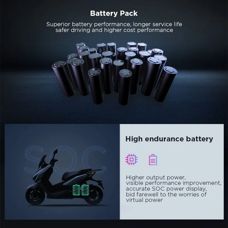 AIMA Saber Tiger X612 3000W EEC Two Wheel Electric Scooter 60v 35ah*2 Dual Lithium Battery Two Seat Electric Scooter