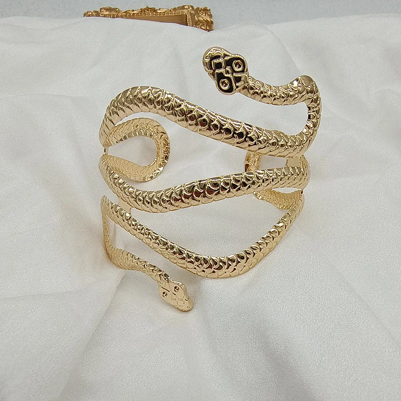 Punk Coiled Snake Spiral Upper Arm Cuff Armlet Armband Bangle Women Jewelry Egypt Swirl Snake Arm Cuff Armlet