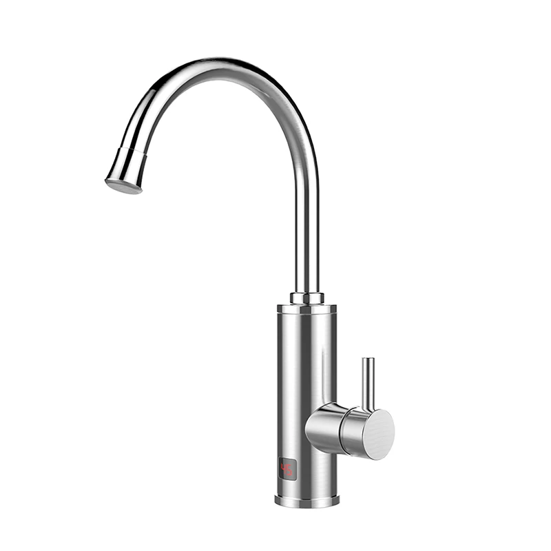 Home 220V 3000W Instant Electric Faucet Tap Hot Water Heater Stainless Steel Under Inflow LED Display Bathroom Kitchen