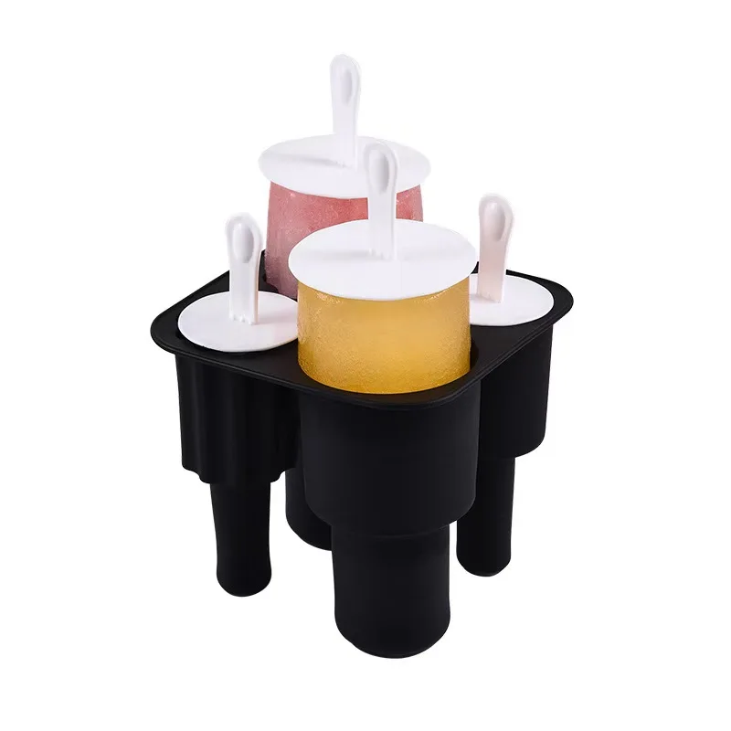 Silicone Ice Cream Mold Tools Ice Cube Pop Ball Maker Tray With Lid and Stick Silicone Popsicle Ice Cream Mold For Kids