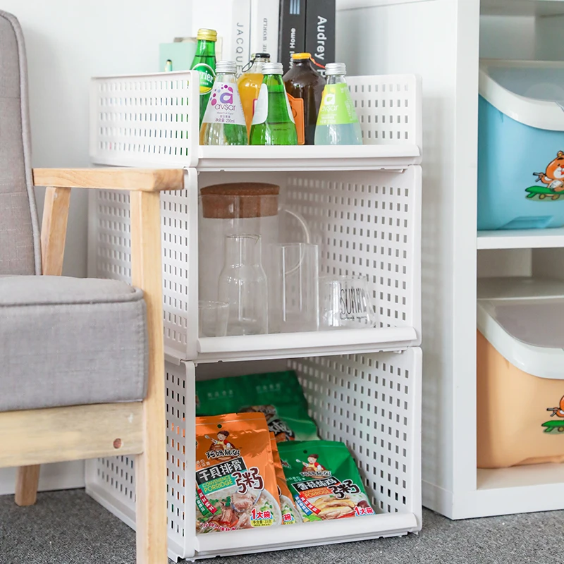 
Foldable Plastic Storage Rack Kitchen Shelves for Kitchen and Toilet Bathroom 