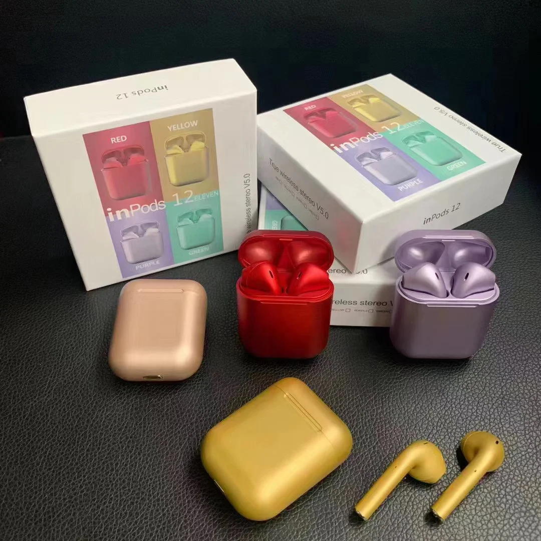 
Best China Mini original wireless i12 tws Inpods 12 metallic logam Wireless Headset inalambricos earphone for pc 