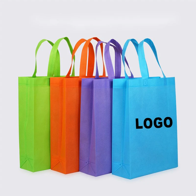 Custom Logo Eco Recyclable Shopping Spunbind Non Woven Tote Bag For Shopping Grocery Store