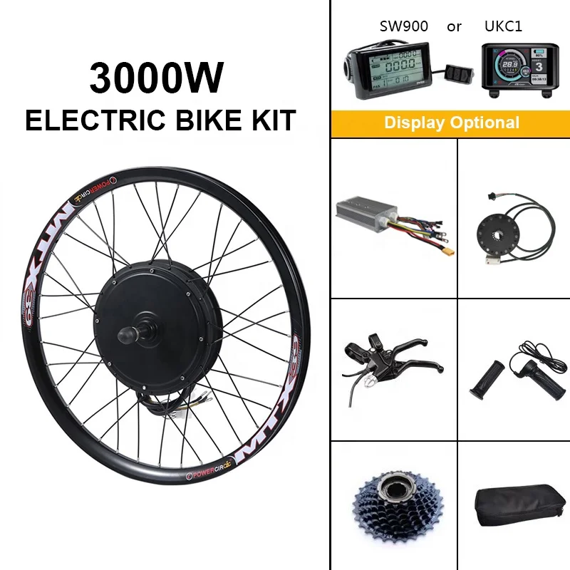 High Quality 3000w ebike conversion kit 48V 60V 72v 96v 3000w Direct Drive Electric Bicycle E Bike Rear Hub Motor kit
