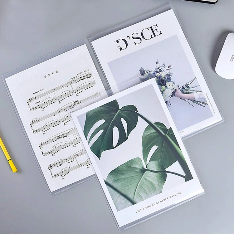 
Wholesale A4 Size transparent document file folder L-shaped plastic file cover 
