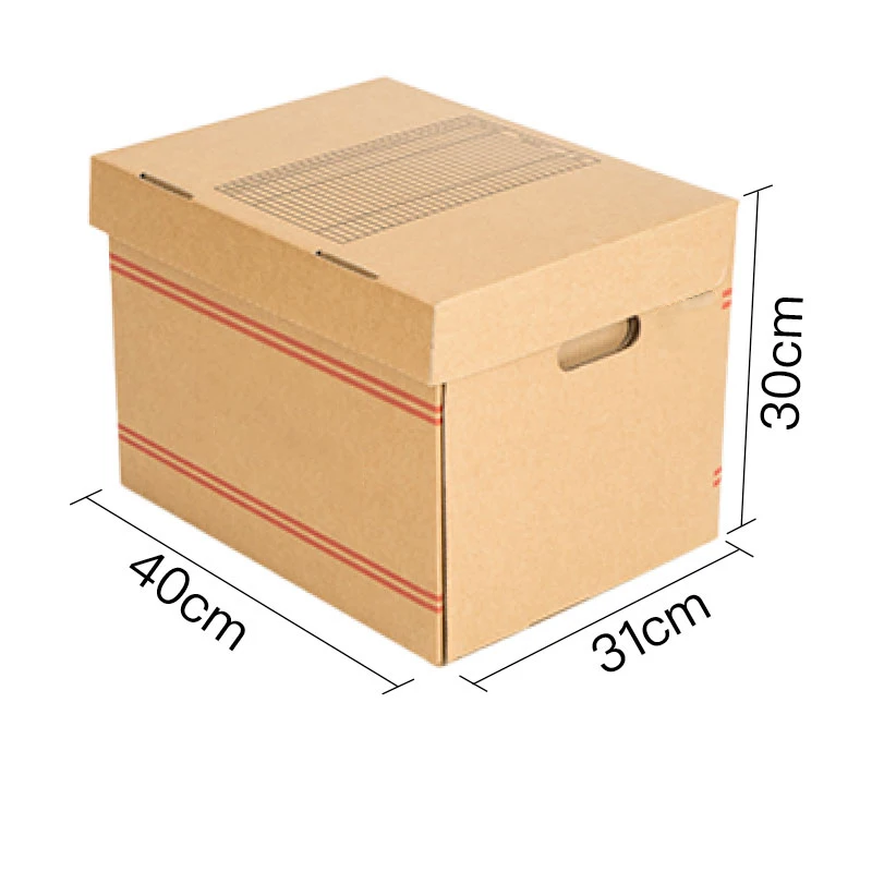 Home folding paper storage box Records filling Single Wall Archive Box With Attach Cover packing box