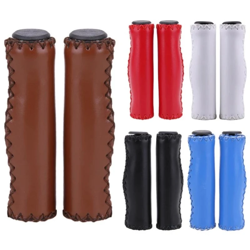 Bicycle handlebar Bike Grips soft leather Material outdoor riding cycling equipment vintage Bicycle Handlebar soft cover