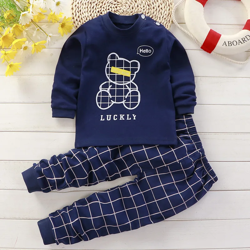 2020 Kids Pajamas Cotton Kids Sleepwear Set Children Cute Cartoon Pajamas Suit Clothes for Kids Girls