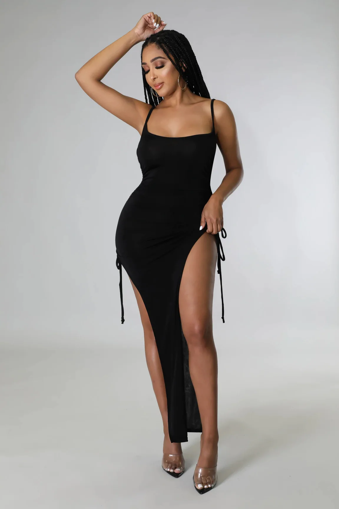 2022 Woman Clothes Party Club Sexy Bandage Sundress Ladies Pleated Bodycon Maxi Dress