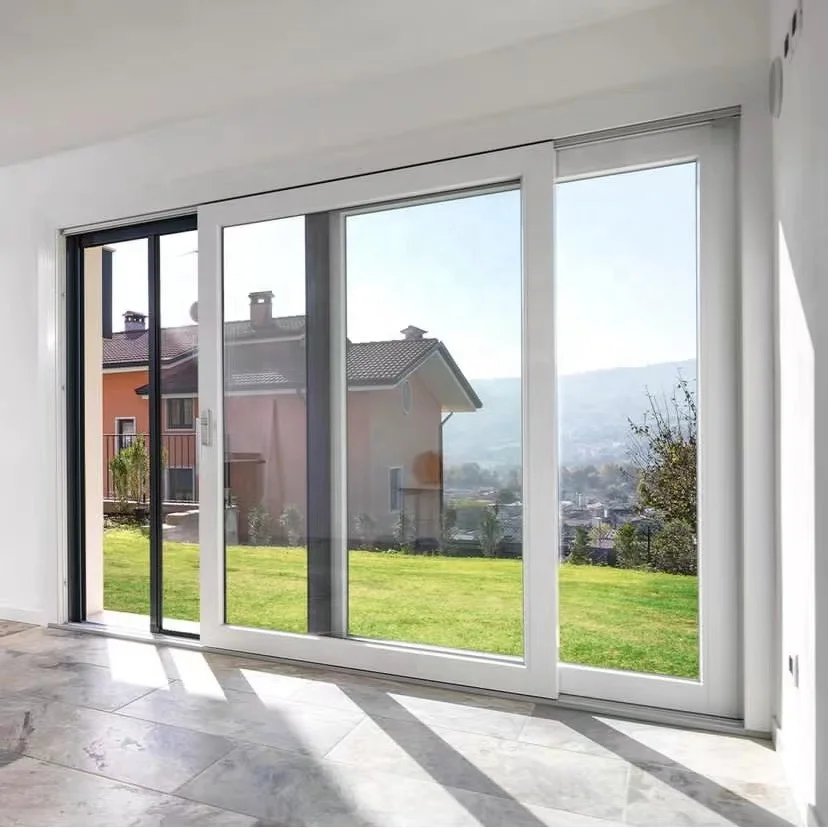 European design patio sliding glass door DIMEX UPVC vinyl windows and doors manufacturer plastic sliding doors for balcony