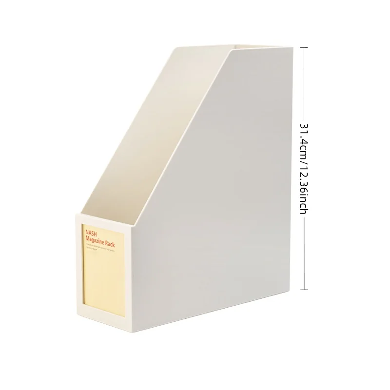 Stationery rack book document white square shape plastic student desktop office supplies file storage shelf