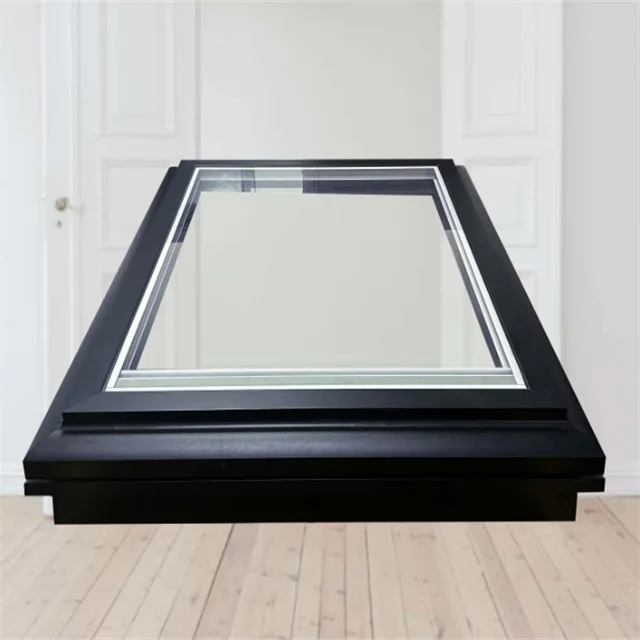Steel frame vertical swing awning ceiling window electric aluminum alloy tempered glass skylight roof window skylight