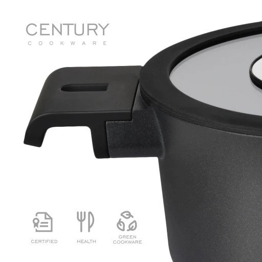 Hot Sale Aluminum Induction Casseroles Round Ramen Bowl Food Warmer Black Casserole With Lid