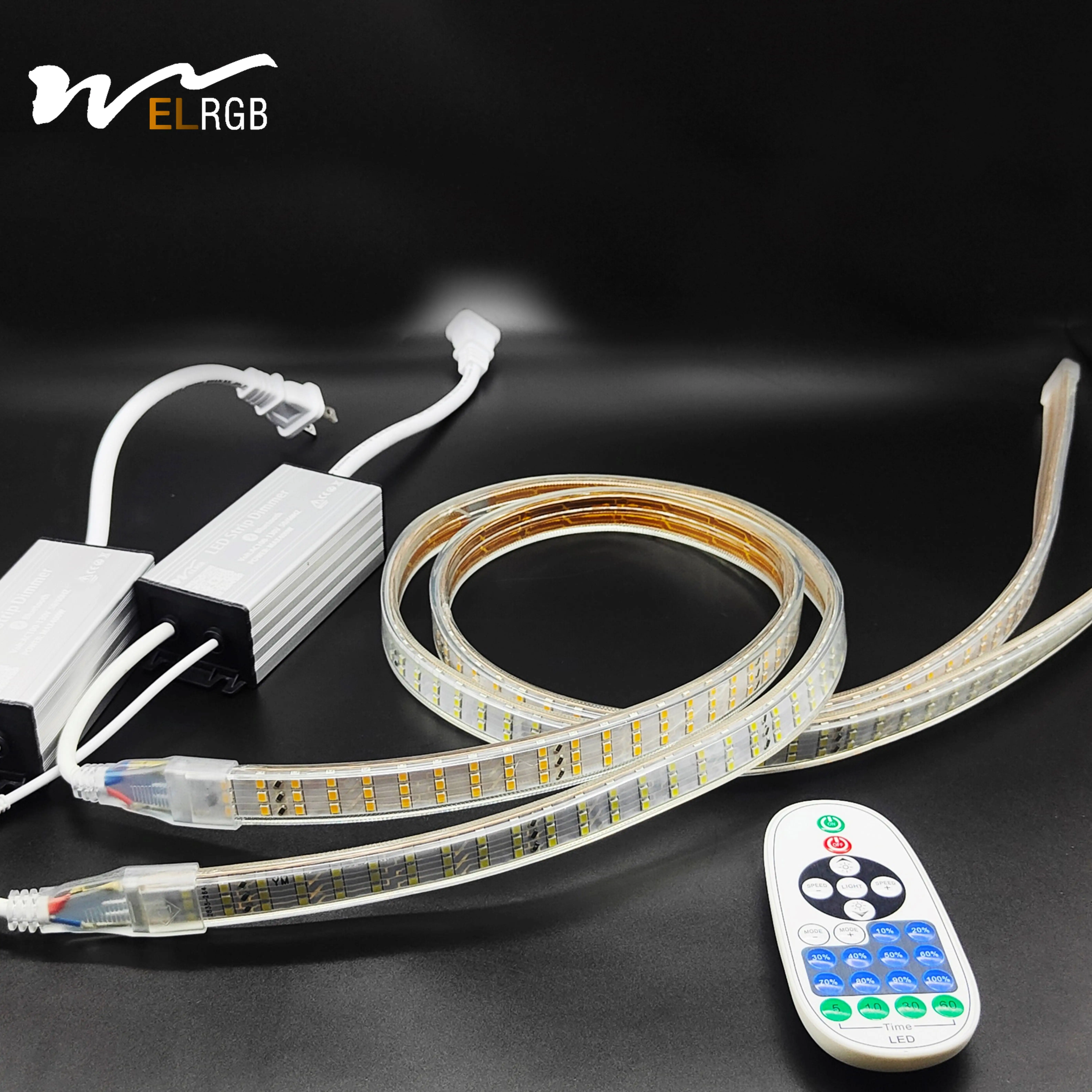 UL UK PSE VDE сертифицированная 110 В/220 В Светодиодная лента 3-рядная 264/276 светодиодов/м ПВХ Декоративная наружная Водонепроницаемая световая