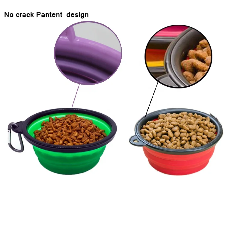 
Collapsible Dog Bowl Food Grade Silicone BPA Free Foldable Expandable Cup Dish for Pet Cat Food Water Feeding Portable Travel 
