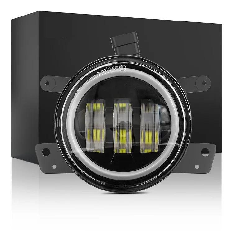 4inch 30W Angel Eye H8H11 fog lights assembly for Wrangler JK with white DRL car foglamp headlight