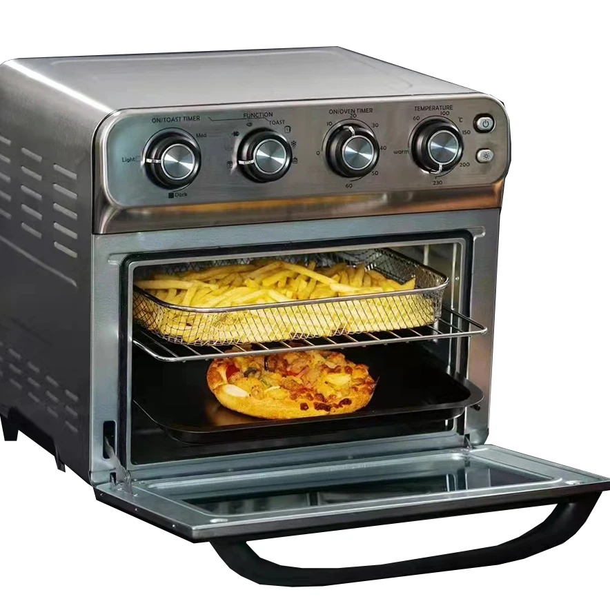 8 in 1 Spin button touch screen electric 24L no oil nonstick multi function visible hot air drying circulation air fryers oven