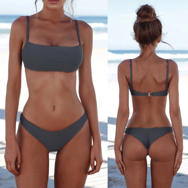 New Sexy Push Up Unpadded Bikini Set Women Vintage Swimwear Swimsuit Beach Suit Biquini Bathing Suits Drop Ship