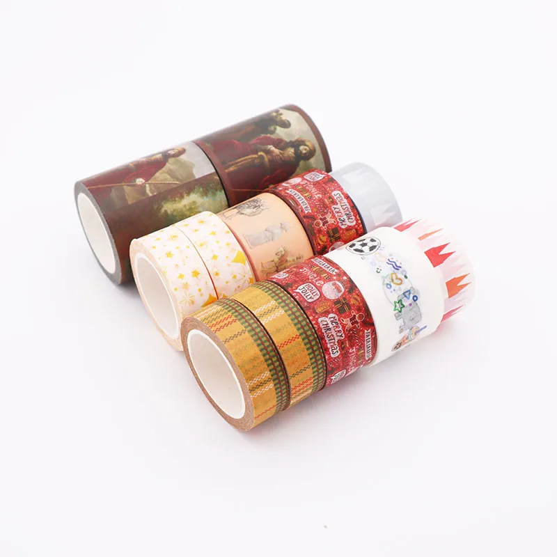 
High quality wholesaler self adhesive custom printed color multicolored masking tape washi colorful tape 