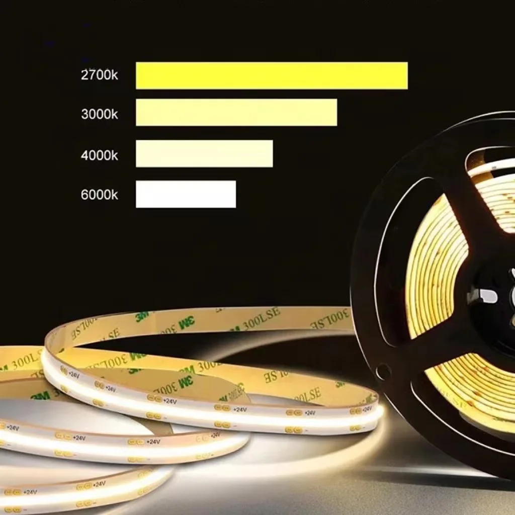 COB strip light with 480leds/meter PCB width 10mm 14w/m 12v 24v COB led stri
