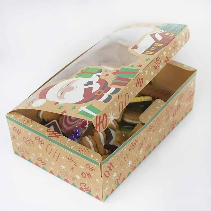 high quality paper gift box Christmas party favors candy cake cookies packaging