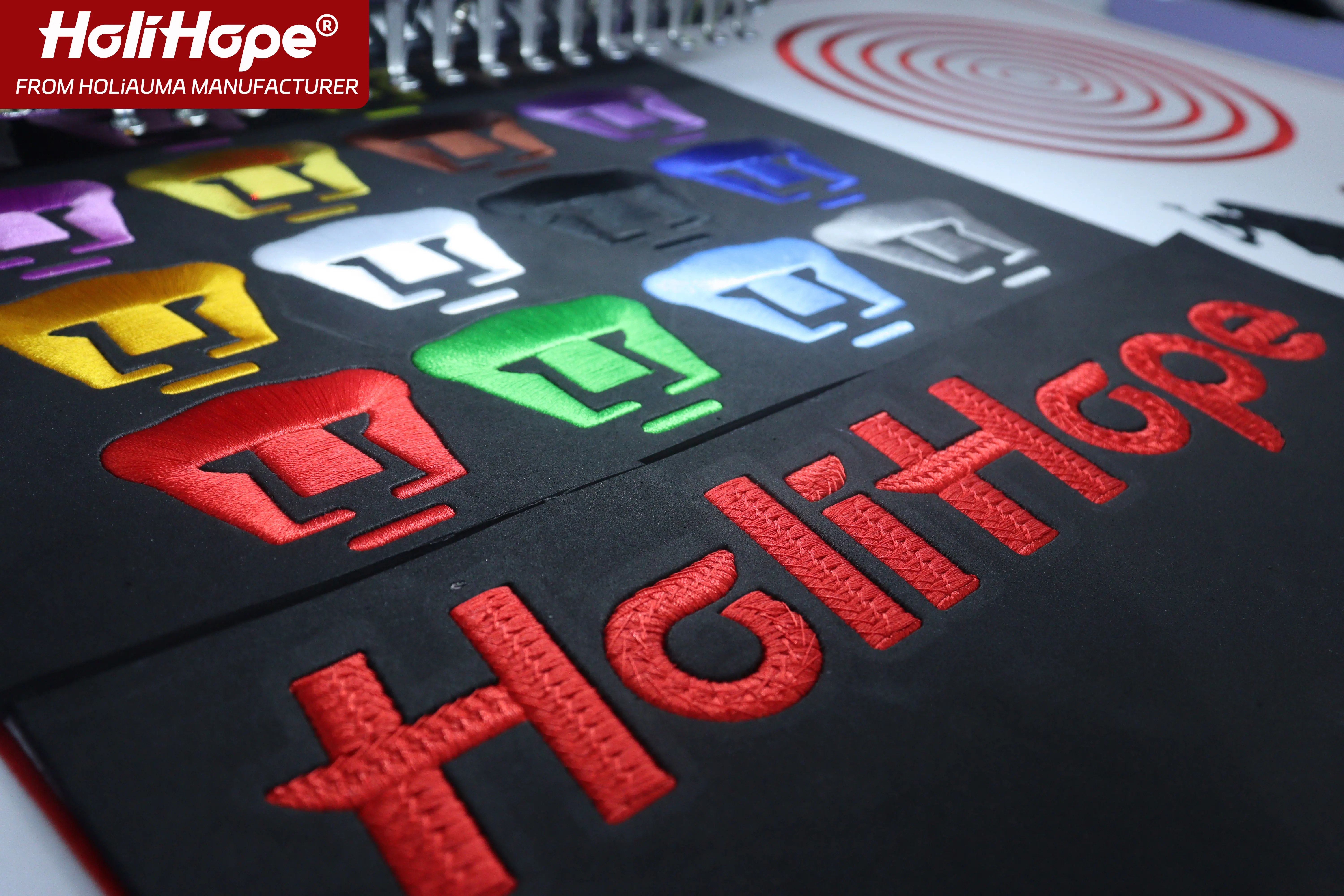 10-years warranty HOLiAUMA 15 color commercial computerized embroidery machine black technology 2 heads embroidery machines