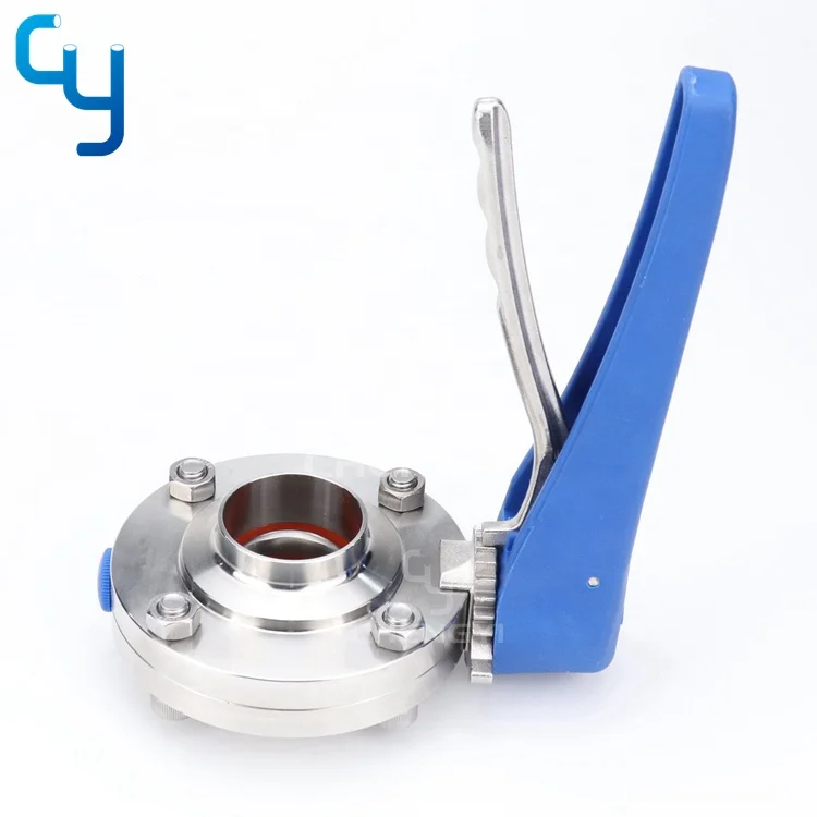 Stainless Steel 304 316L Tri Clamp Manual Sanitary Butterfly Valve With Different Types of Handle