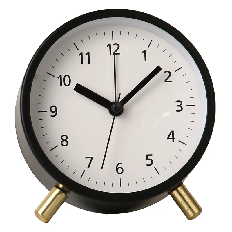 Round Silent Analog Alarm Clock Non Ticking with Night Light Battery Powered Super Silent Alarm Clock