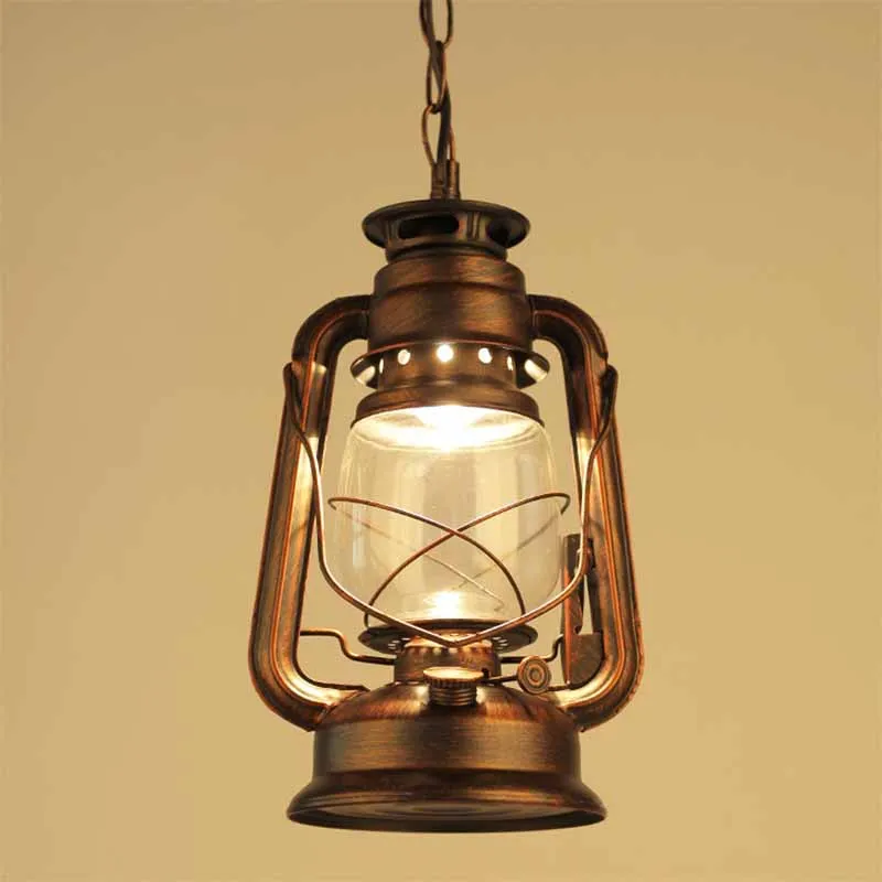 Retro Horse Lantern Old-fashioned Kerosene Lamp Industrial Style Coffee Shop Hotel Decoration Chandelier for Kitchen