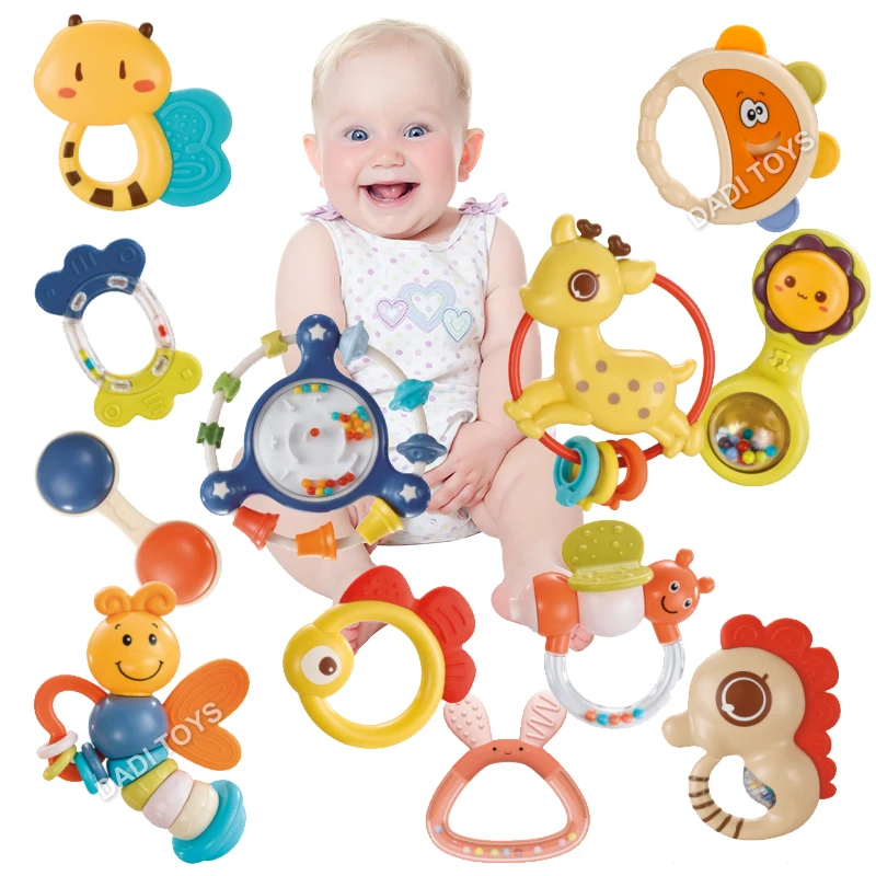 Funny Gift Baby Rattles and Teethers Toy Plastic Rattle Set Toys