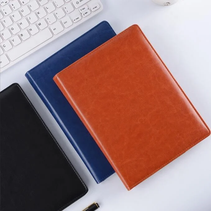 2025 Filing Products A4 Size Customized Logo Brown Pu File Leather Folder Organizer Executive Business Document Folder