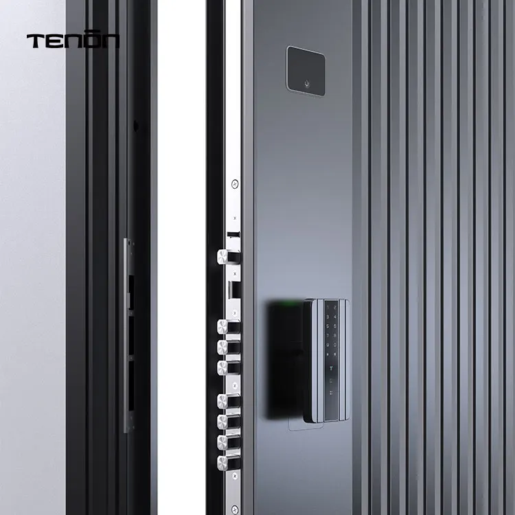 Security Anti-theft Aluminum Alloy Smart Door Modern Pivot Entry Doors for Houses Luxury Villa Entrance Security Doors