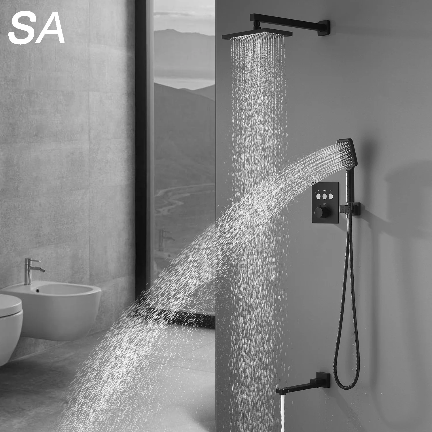 Cheap Price Thermostatic shower panel, spa Wall luxury stainless steel, multi functional shower panel in the shower room
