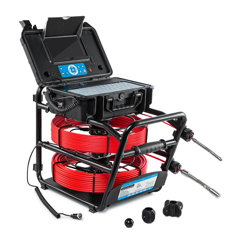 Double Sewer Drain Inspection Camera with a Double Roll with Two Different Camera Heads 23mm & 14mm in One and the Same System