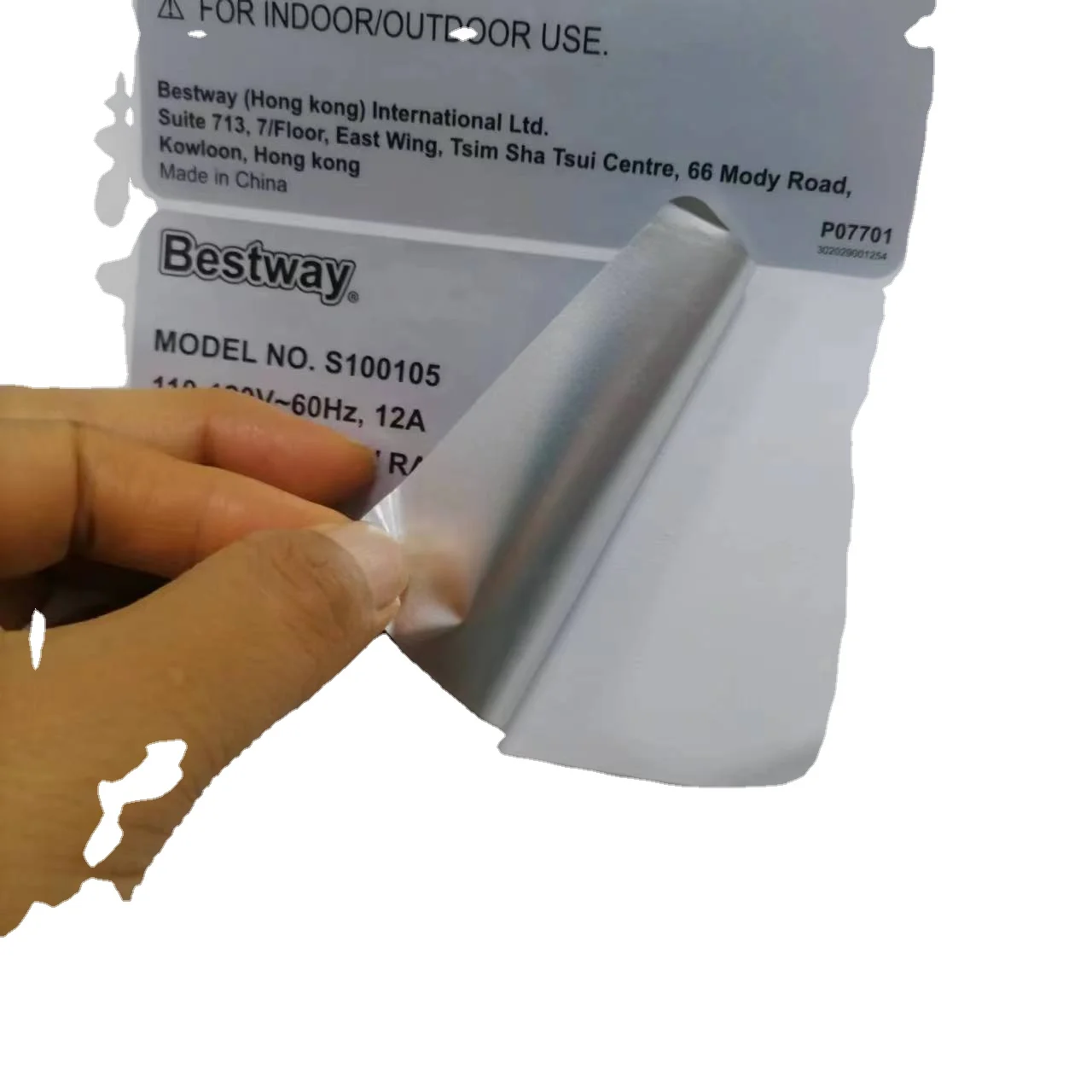 Silver polyester and metallic stickers for packaging labels