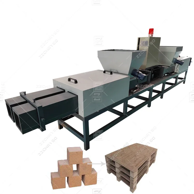 OEM High efficiency hot press wood pallet block making machine for sale