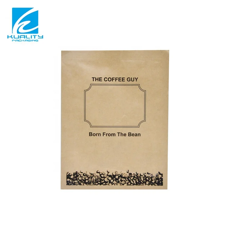 Custom Coffee Bean Bag Stand Up Zipper Pouch Kraft Coffee Paper Bag