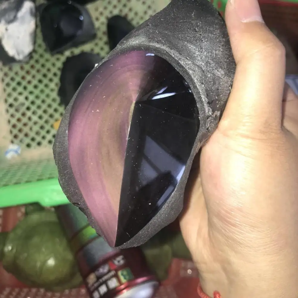 new product rainbow obsidian crystal stone one side polished price for sale