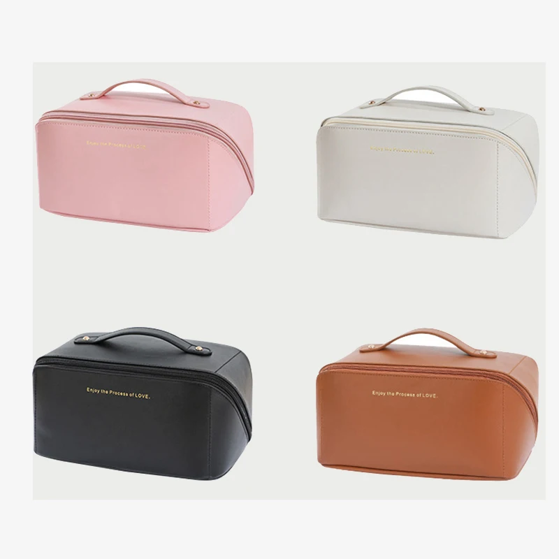 Promotional Hot Style Zipper Pillow pu leather Makeup Bag Pu Makeup Bag Travel Cosmetic Bag Make Up Pouches