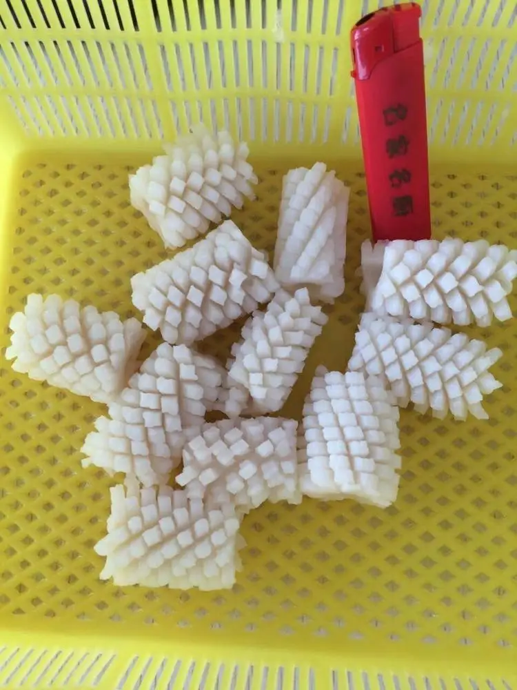 Frozen giant squid Equator squid flower cut