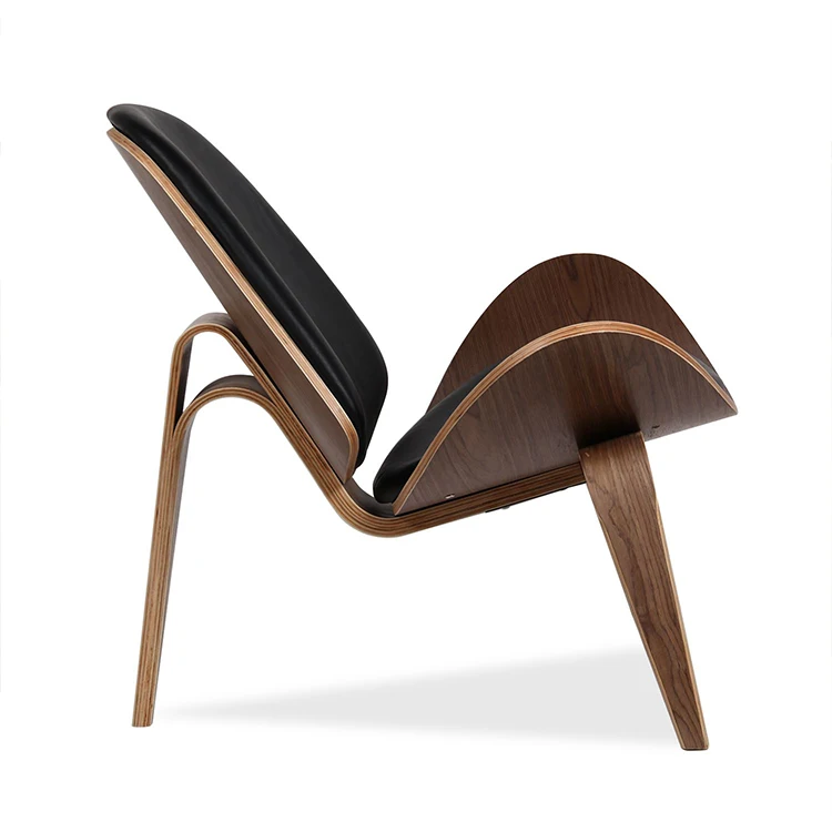 2021 New Style Leisure Chair Modern Plywood Molded Chair In Walnut Veneer Wood Chair