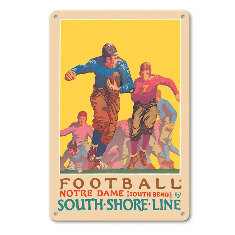 Nostalgic American Football Garage Vintage Cartoon Metal Signs Retro Wall Tin Signs Vintage Retro 20 X 30 Cm