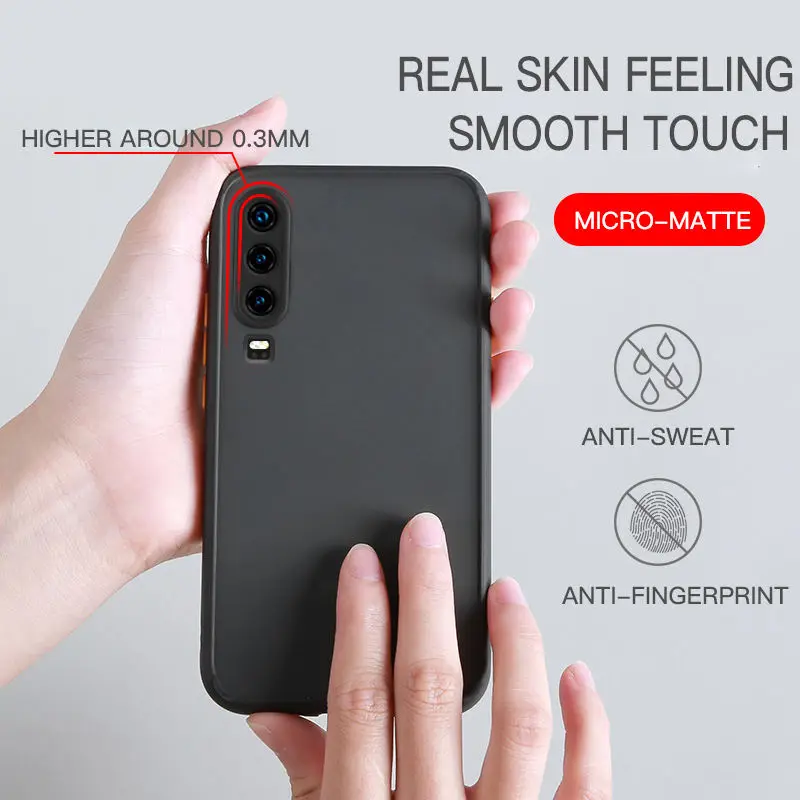 Transparent Frosted PC TPU Combo Back Cover Mobile Cell Phones Case For Huawei P40 Lite P40 P30 Mate 30 20 Pro P Smart