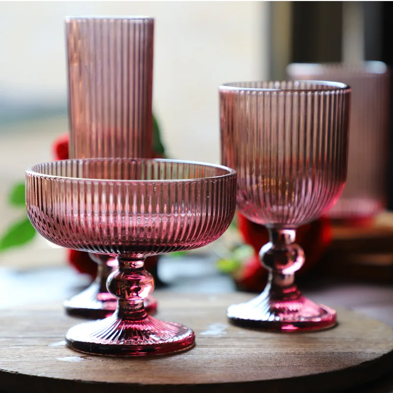 Wholesale european wine goblet for club wedding deco crystal giant embossed red wine cup Highball Glassware