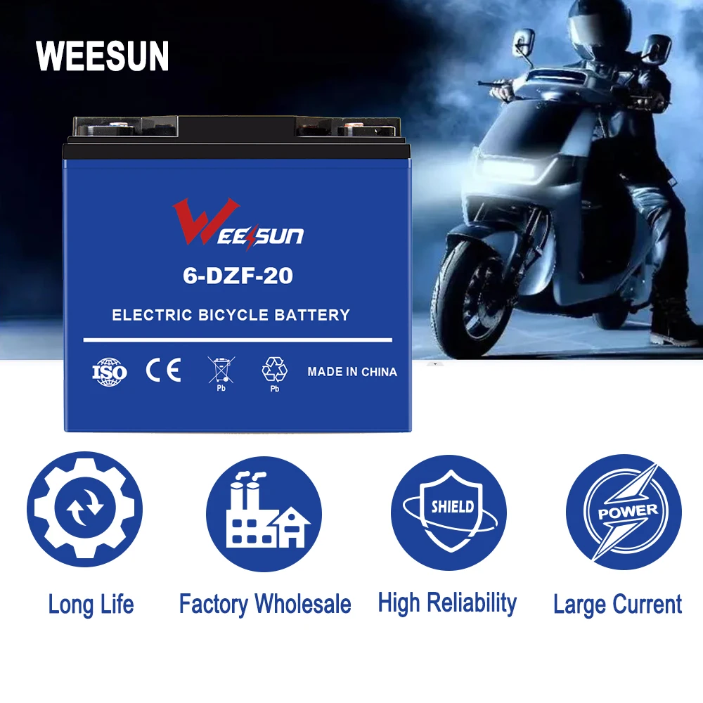 Factory direct sale best price 12v 24v 48v 60v 72v 20ah 6 DZF 20  lead acid battery for ebike electric scooter